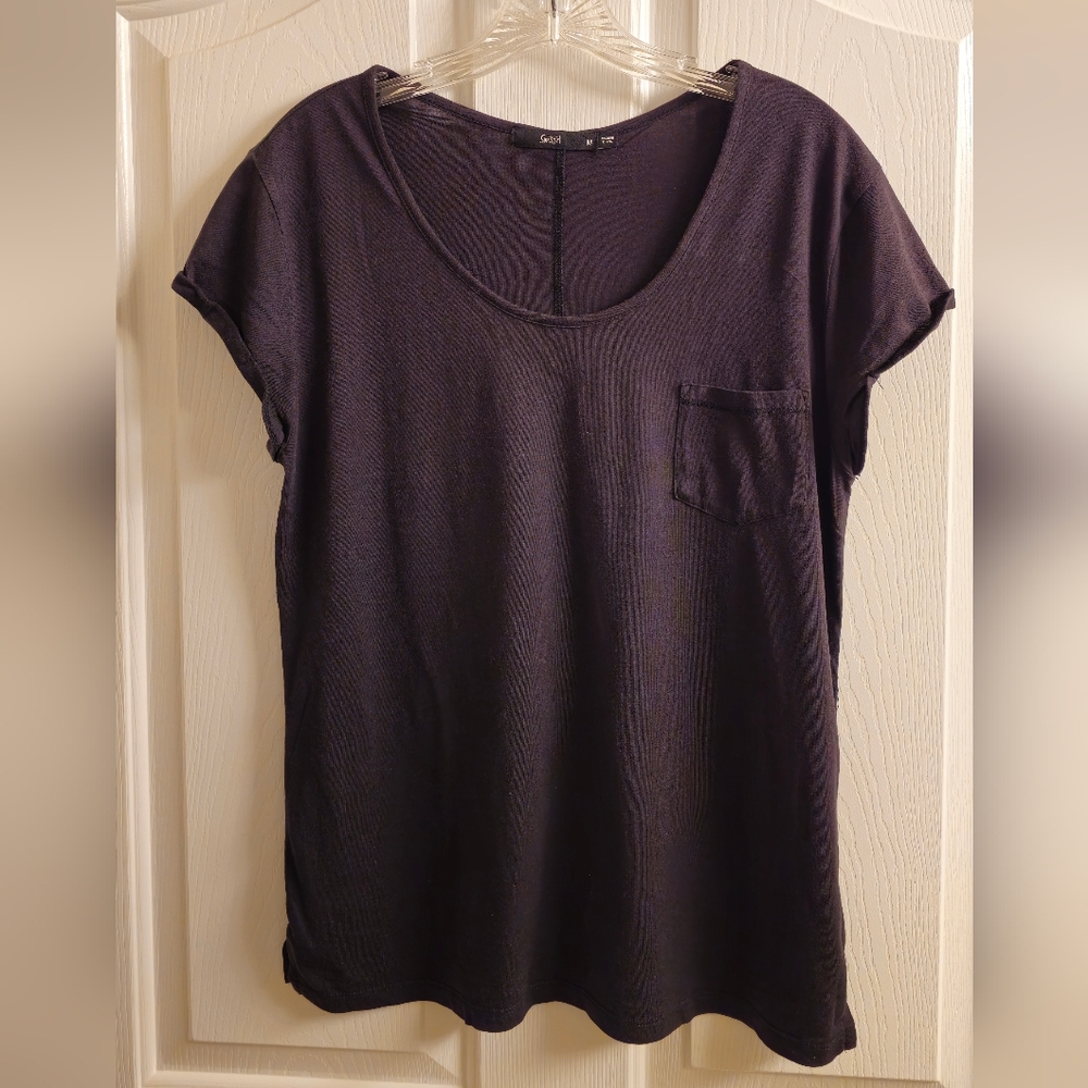 Sportsgirl Black Short Sleeve Tee